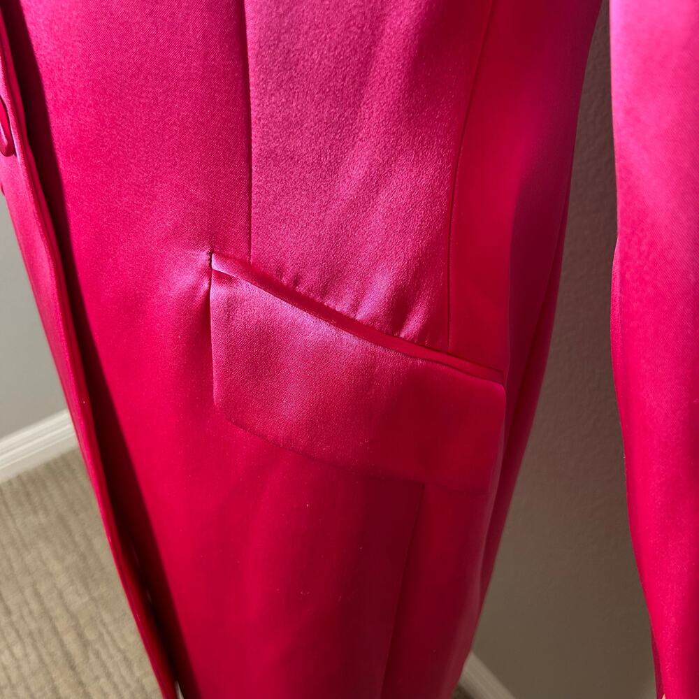 Adrienne Vittadini pink silk blend made in Italy satin dress coat size 4 - Picture 3 of 16
